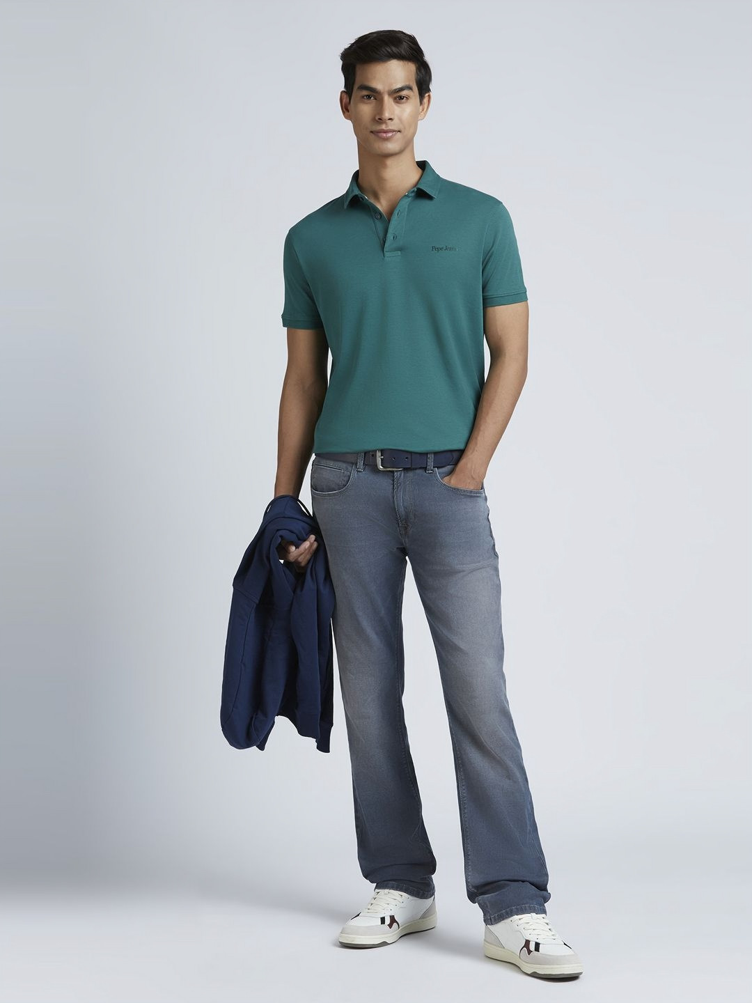 Pepe Jeans Men Solid Polo Collar Pure Cotton T-shirt