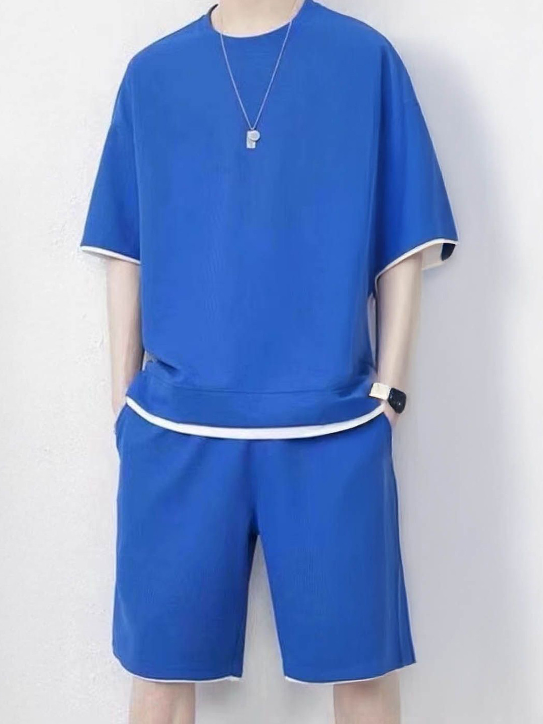 StyleCast Round Neck Short Sleeves T-Shirts With Shorts Co-Ords