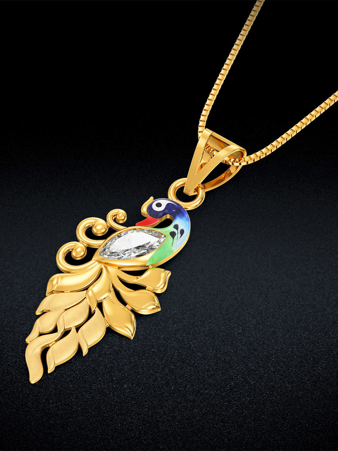 Joyalukkas 22KT Peacock Pendant Gold