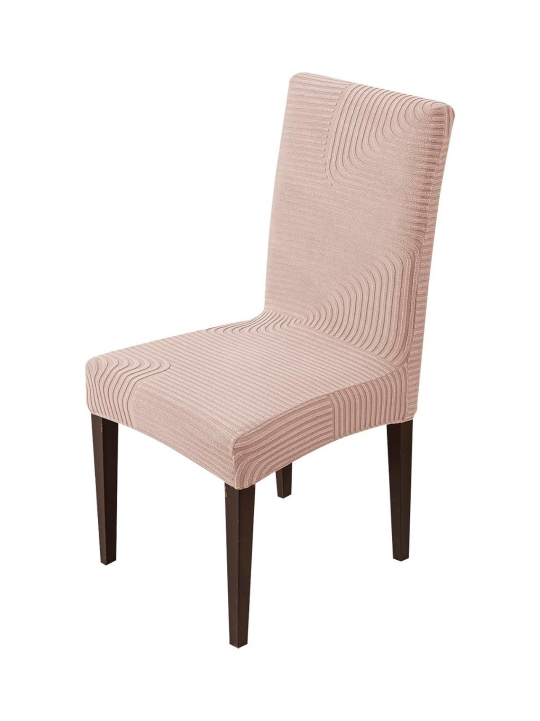 HOUSE OF QUIRK Pink Jacquard Self Design Removable & Washable Chair Cover