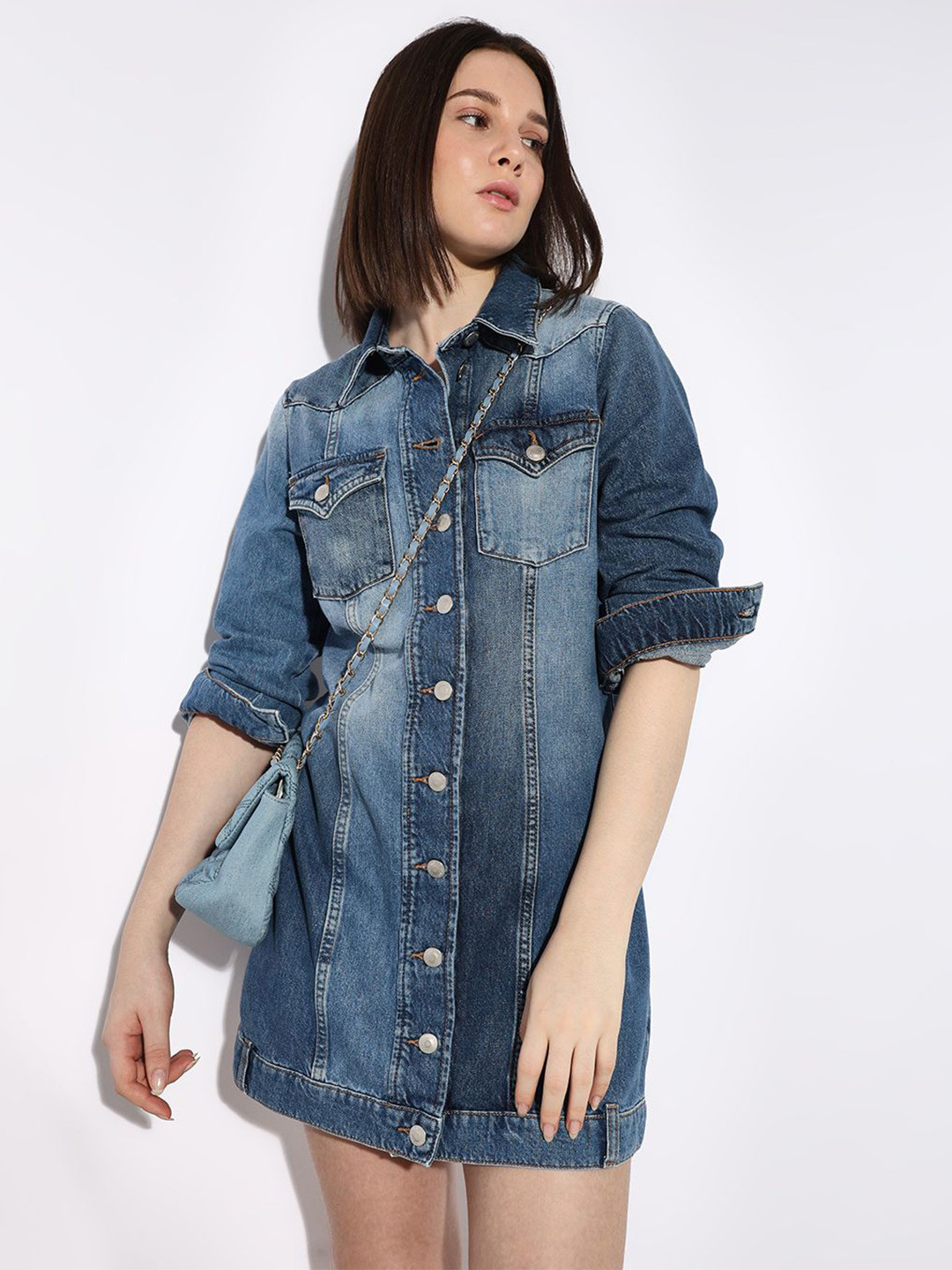 ONLY Denim Sheath Mini Dress