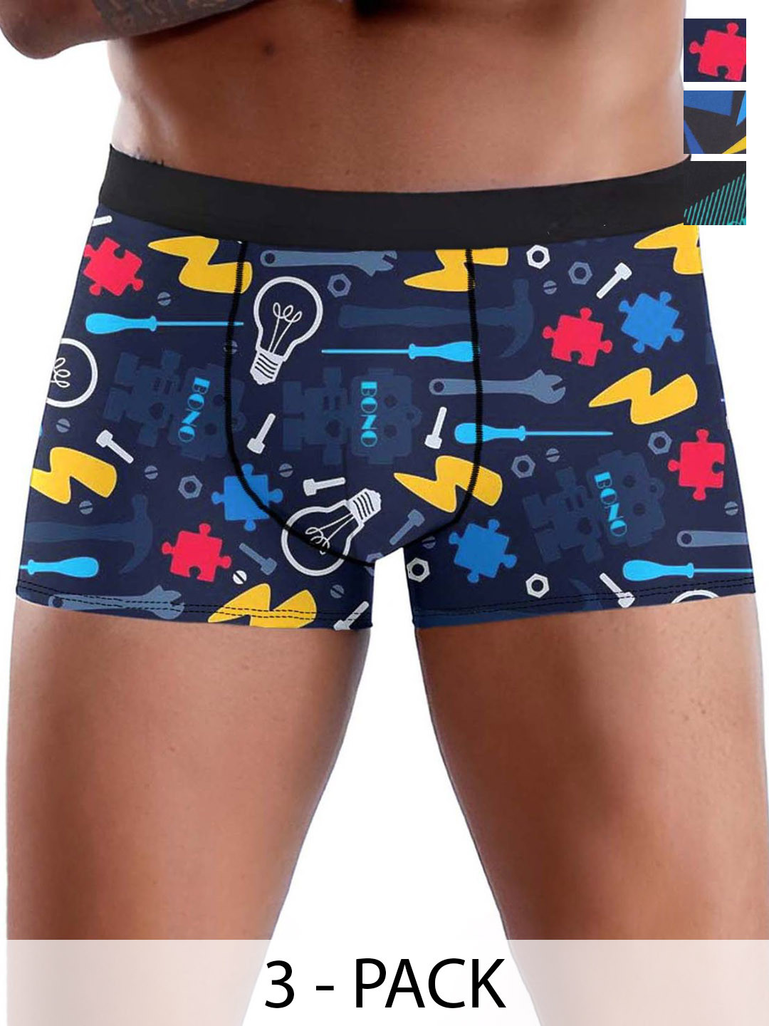 DISPENSER Pack Of 3 Printed Breathability TrunksV7-C1-C2-C3-M