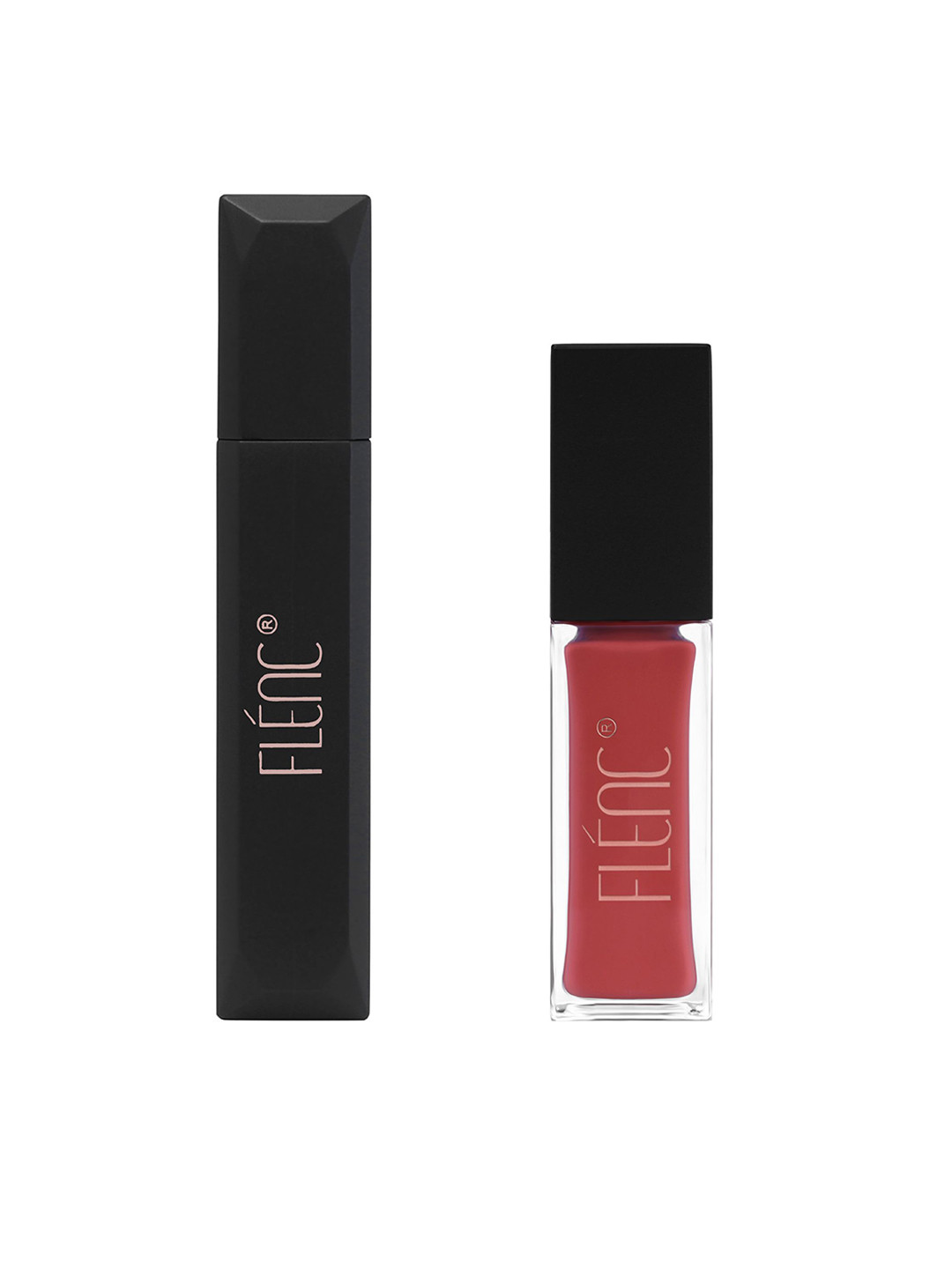FLENC Ritzy Glossy Liquid Lipstick - 10 ml - Nude Pink With Mascara - 15 ml