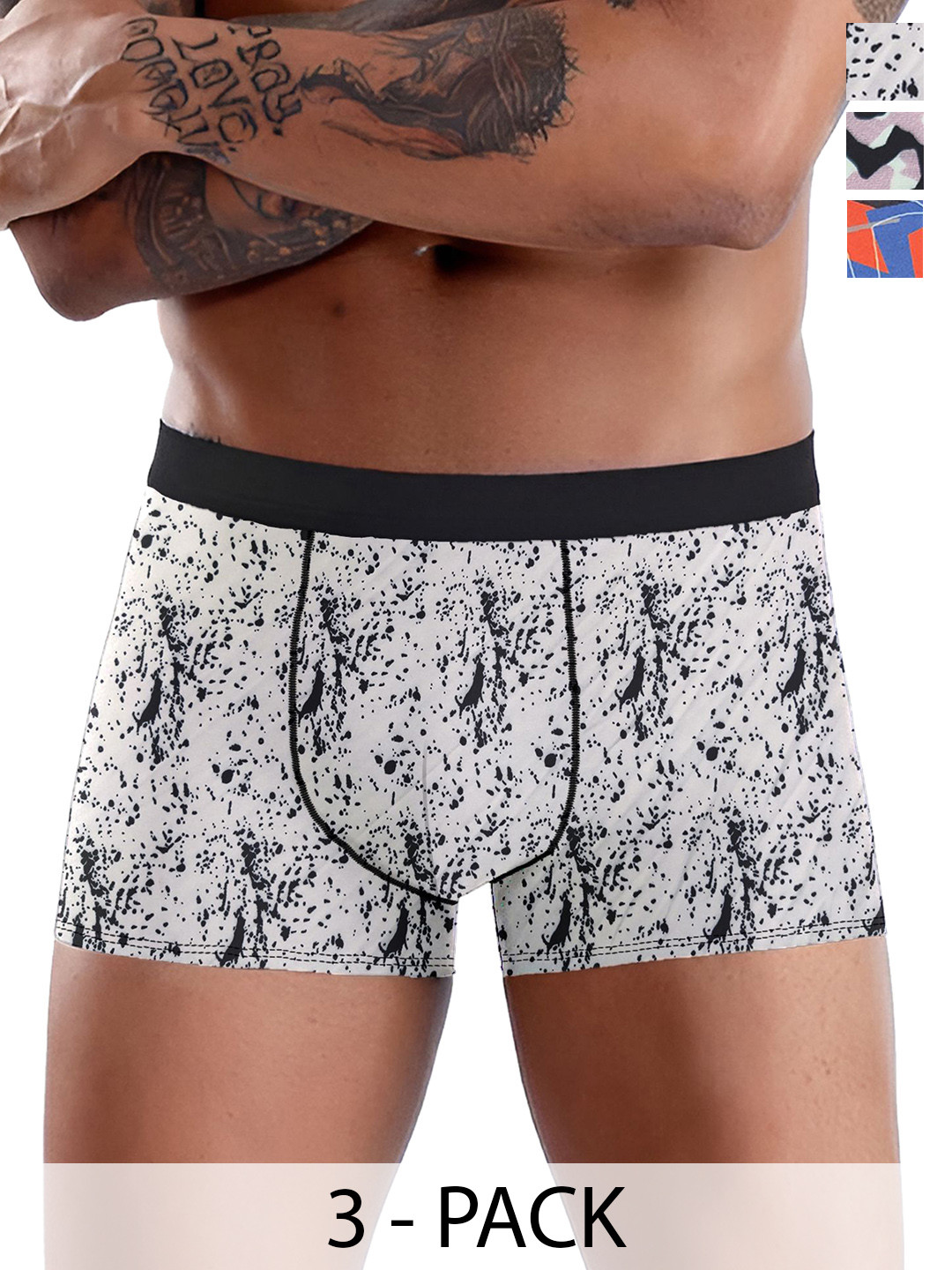 DISPENSER Pack Of 3 Printed Breathability Trunks V5-C15-C17-C18-M