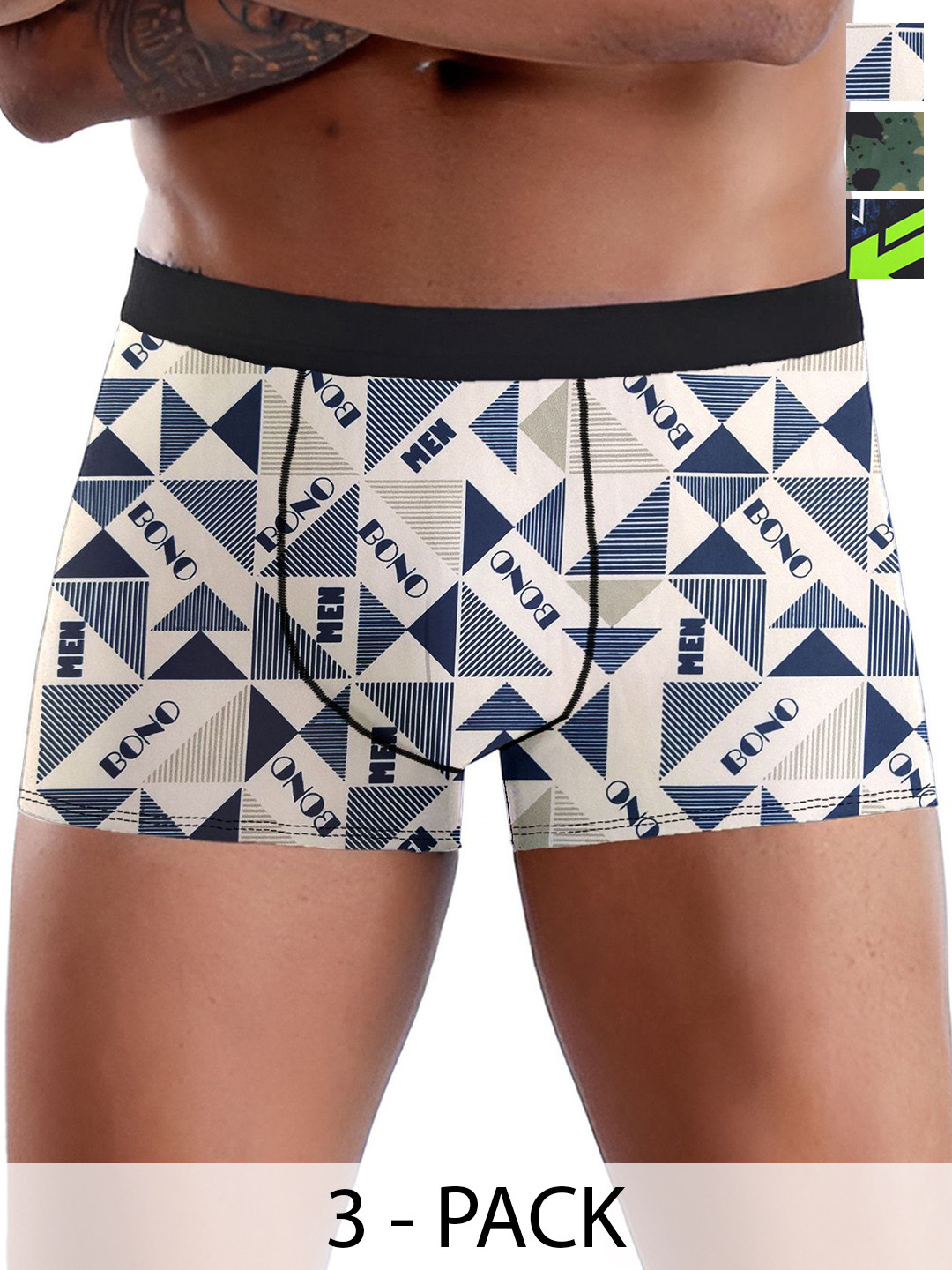 DISPENSER Men Pack Of 3 Printed Trunks V3-C12-C5-C6-L-Multi 15