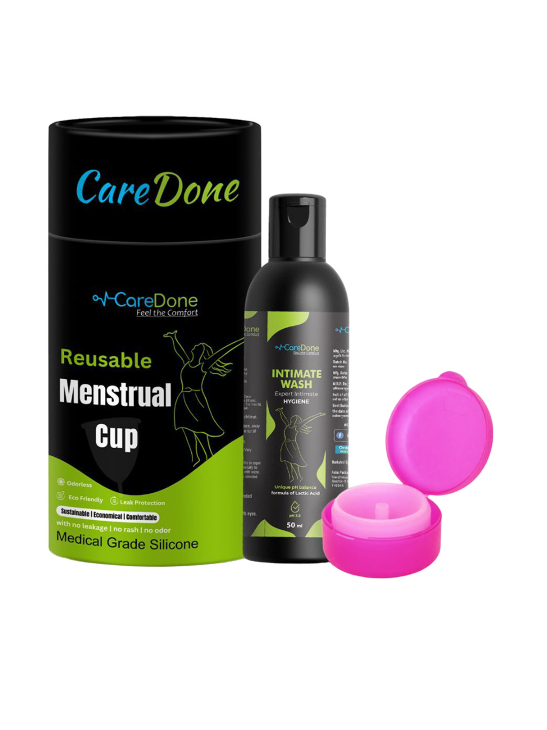 CareDone Leakproof Menstrual Cup & Intimate Wash- 50 ml