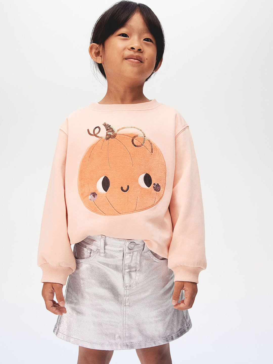 H&M Girls Shimmering Denim Skirt