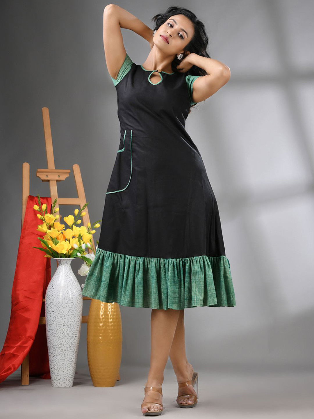 Charukriti A-Line Midi Skirt Ethnic Dresses