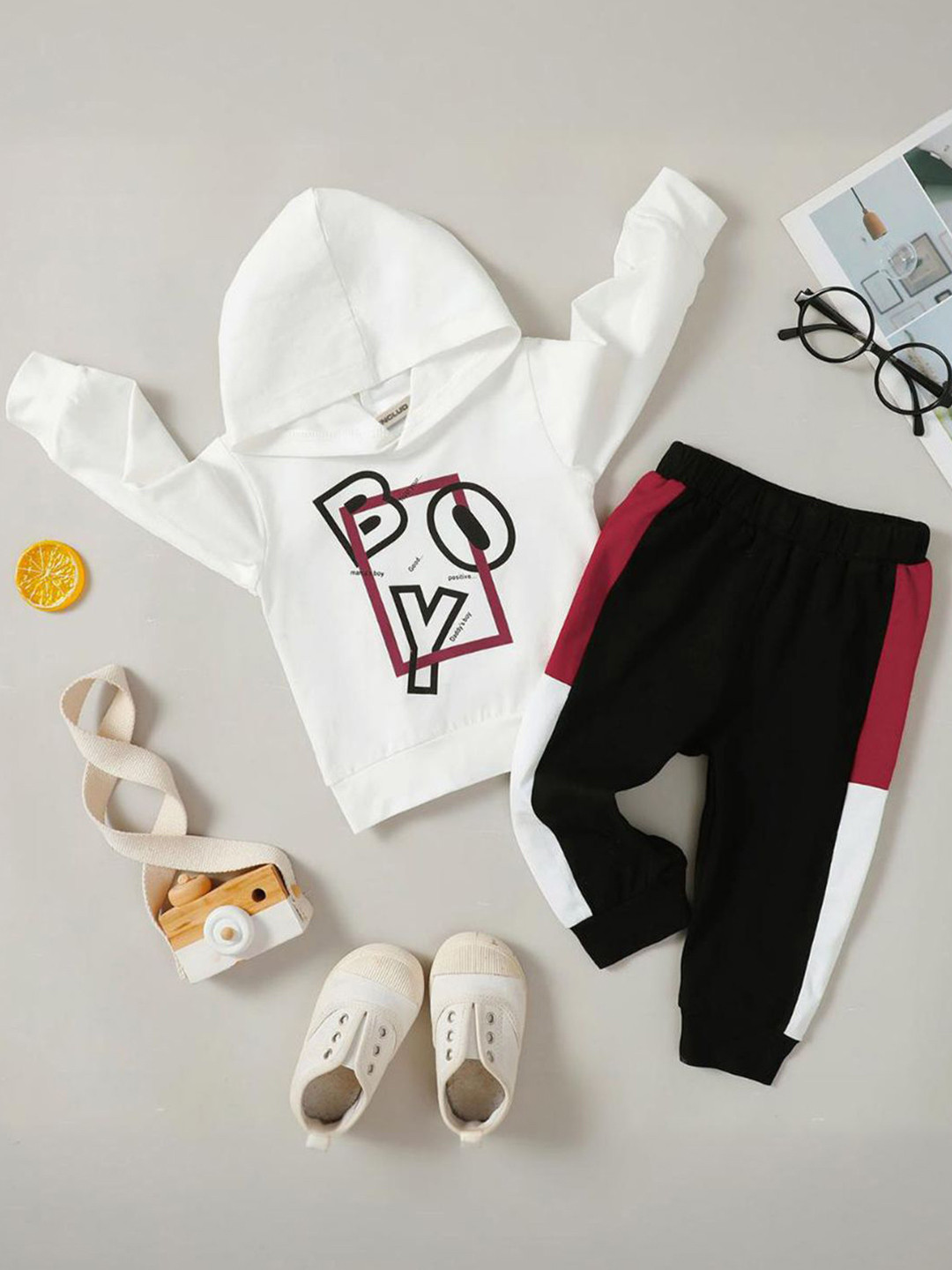 INCLUD Boys Printed Long Sleeves Trousers Hooded Clothing Set