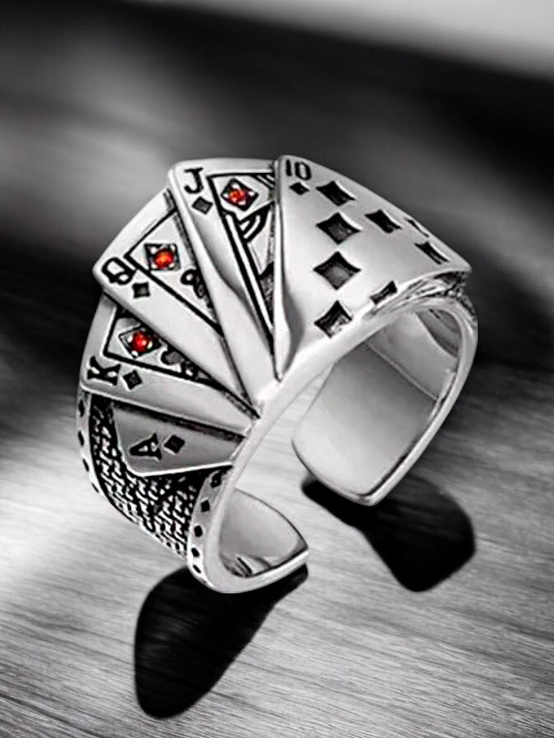 fabula Men Stainless Steel Texas Poker Ace Ring
