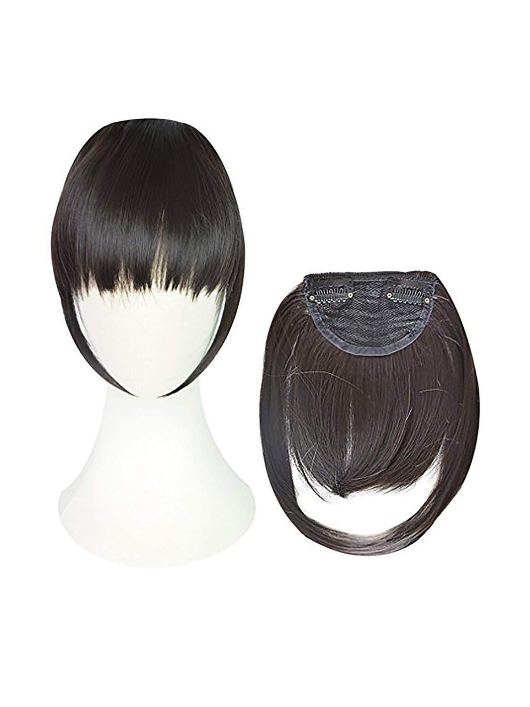 D-Divine Clip-In Synthetic Fake Hair Bangs - Black