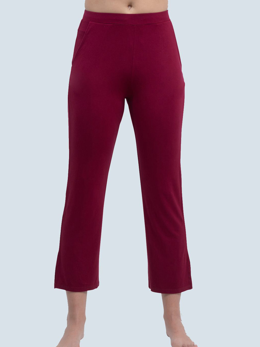 Soie Mid-Rise Ankle-length Flared Lounge Solid Pants