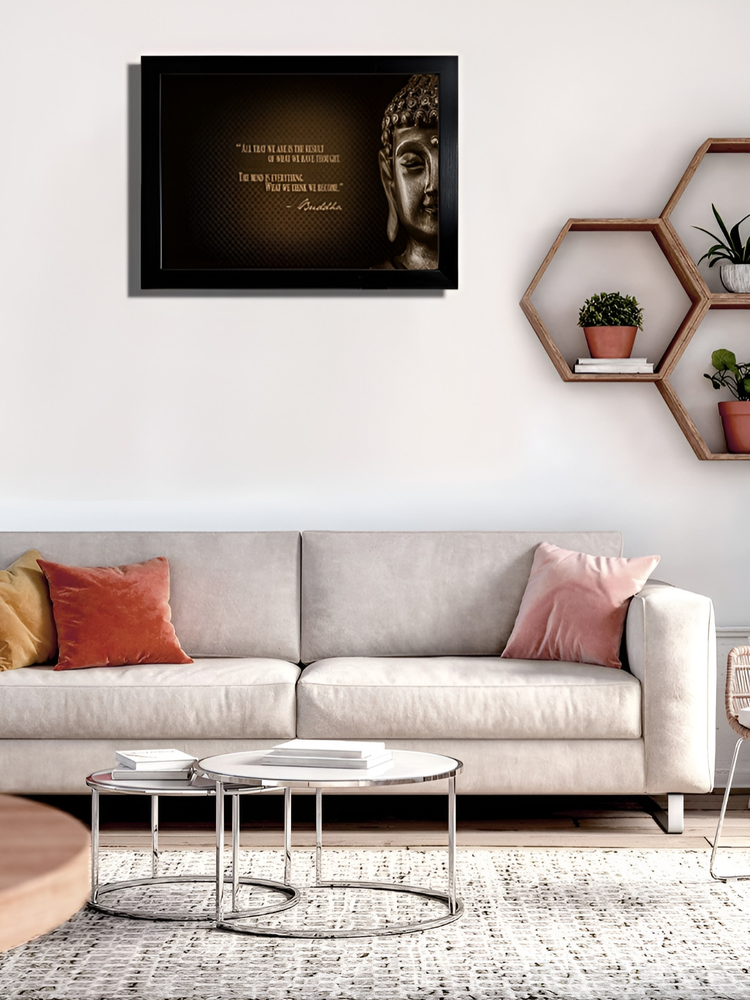 Hawai Black & Beige Wooden Transparent Acrylic Sheet Gold Plated Wall Photo Frame