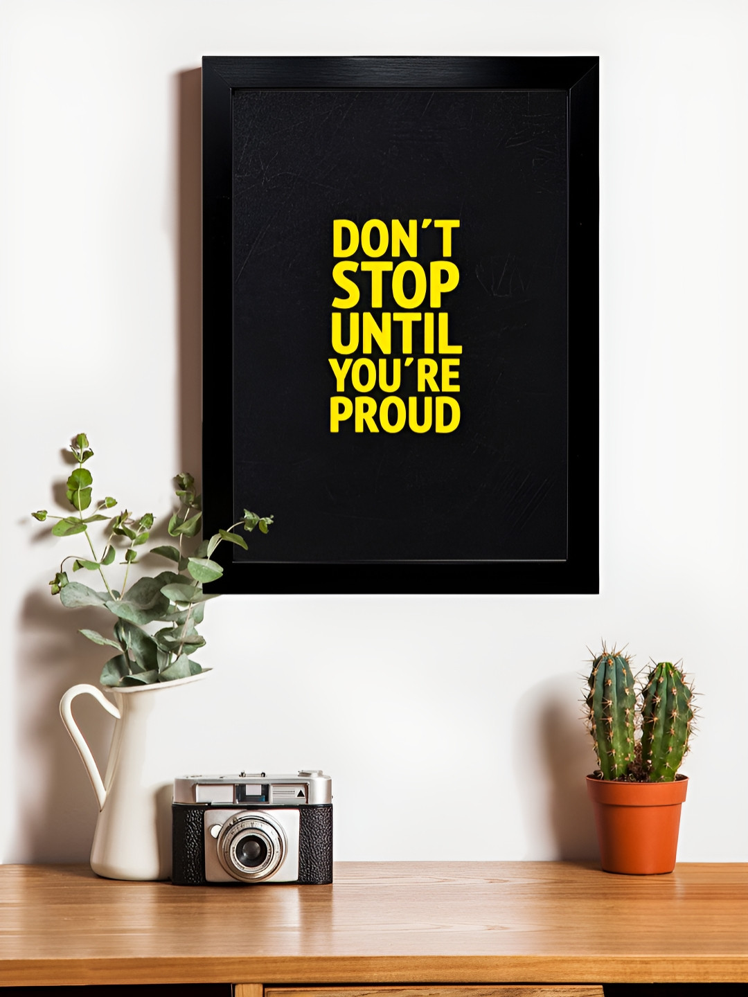Hawai Black & Yellow Wooden Acrylic Sheet Gold Plated Wall Photo Frame