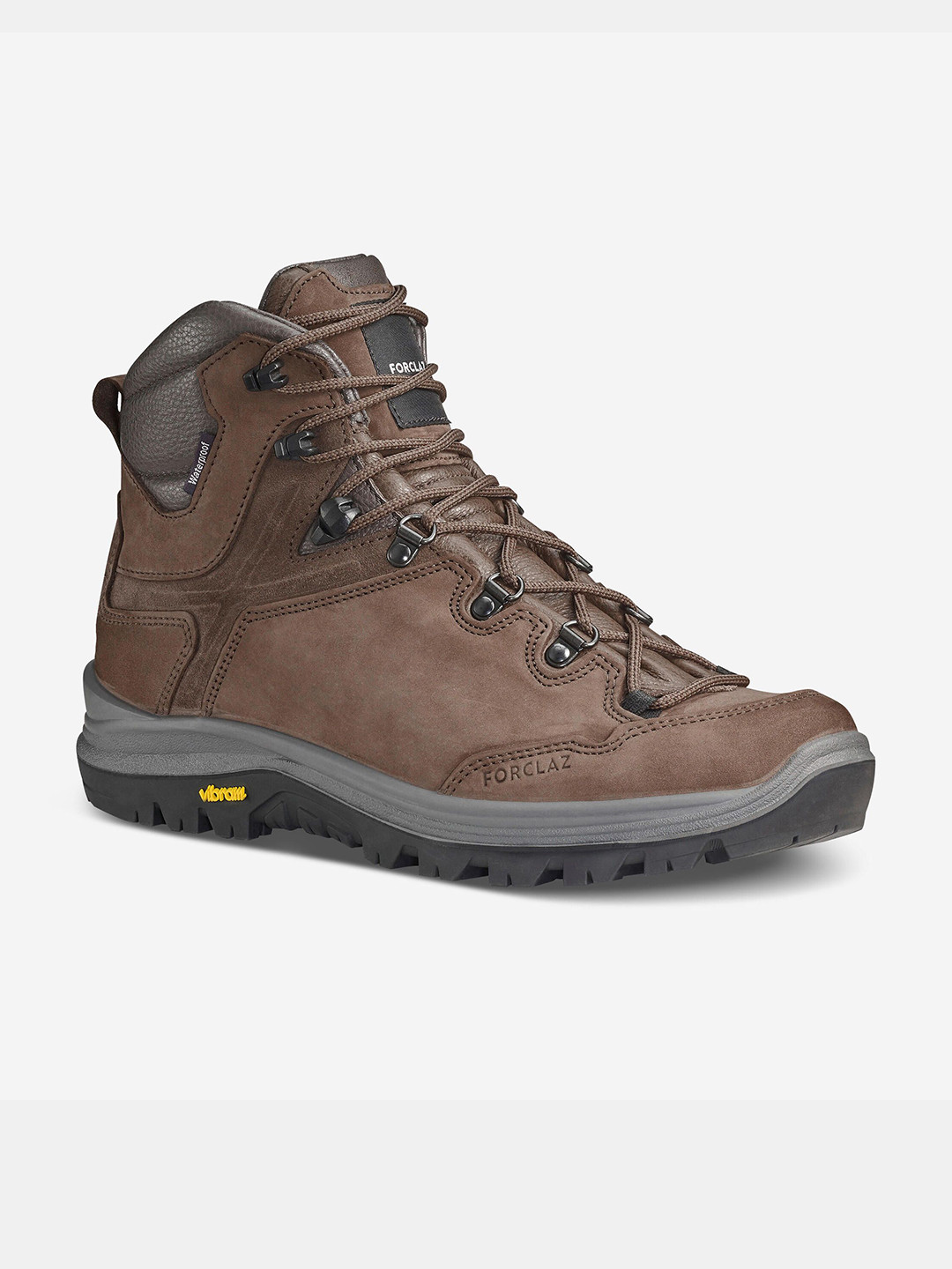 Decathlon Forclaz Men Brown Waterproof Leather Ankle-High Trekking Shoes