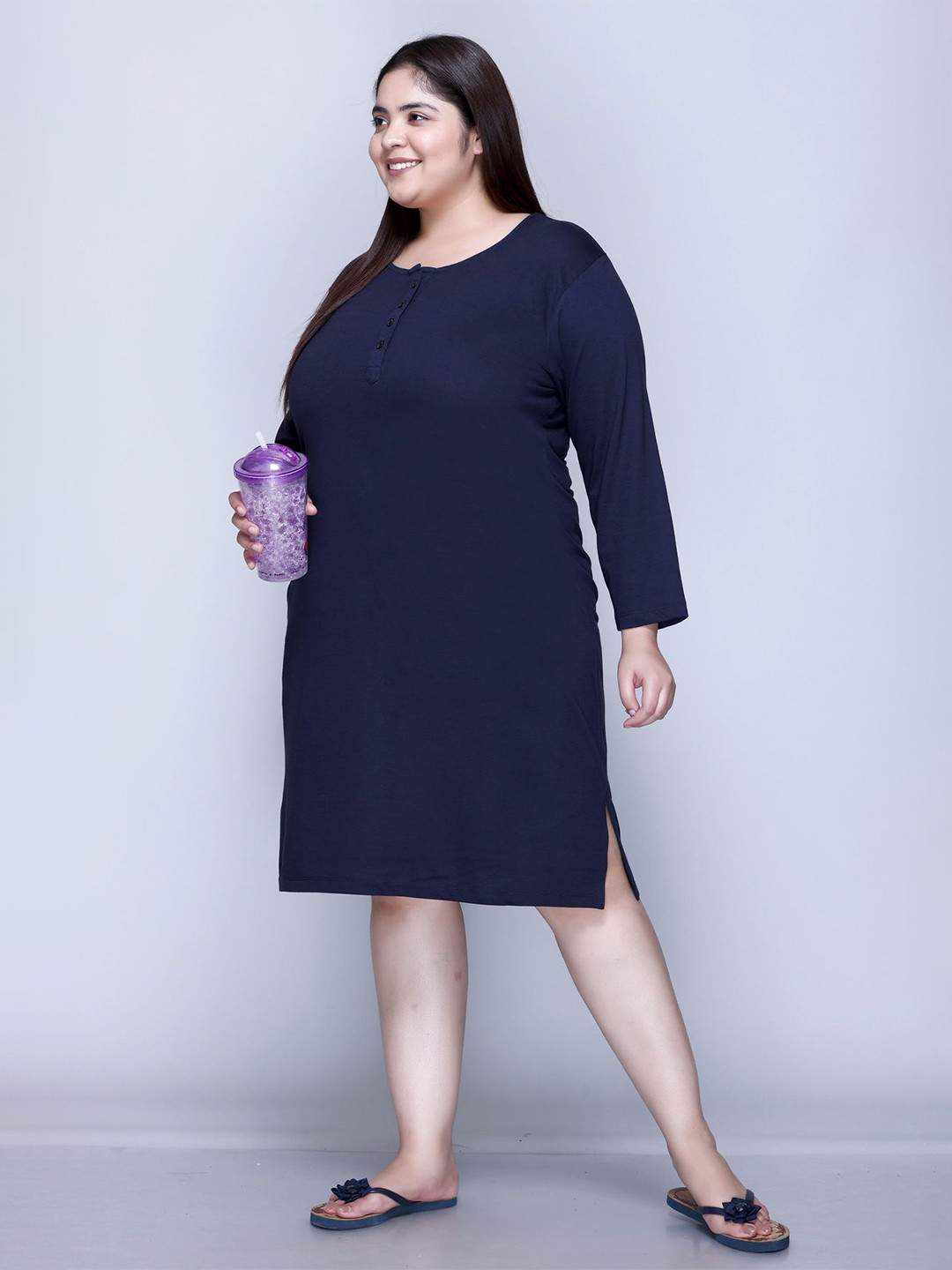 IN Love Women's Cotton Full Sleeve Nightdress