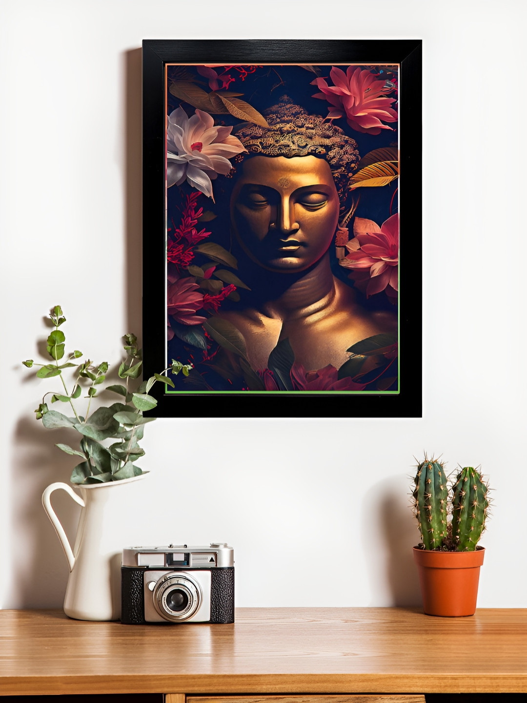 Hawai Black & Brown Wooden Acrylic Sheet Gold Plated Wall Photo Frame