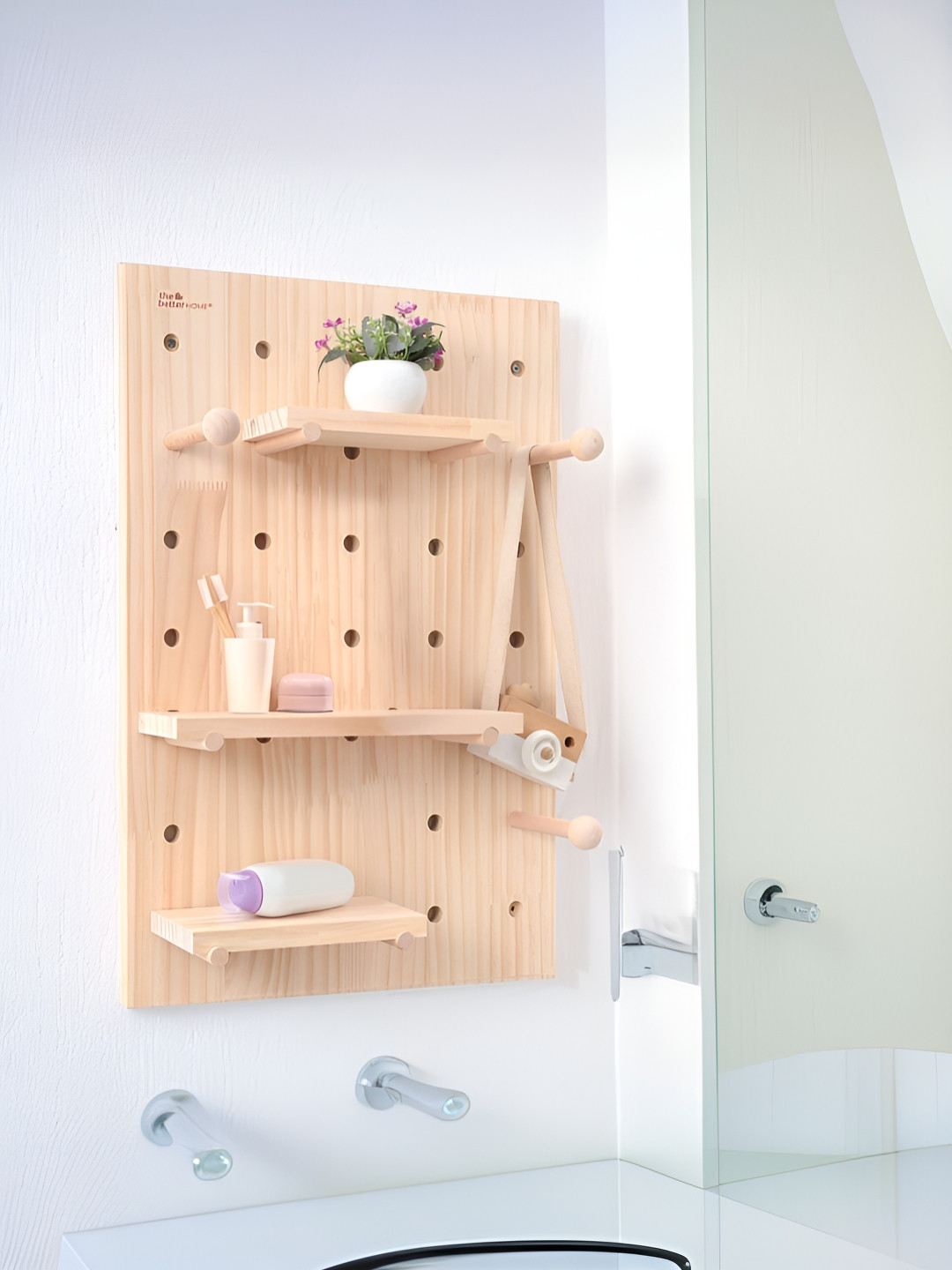 The Better Home Brown Wooden Wall Shelves