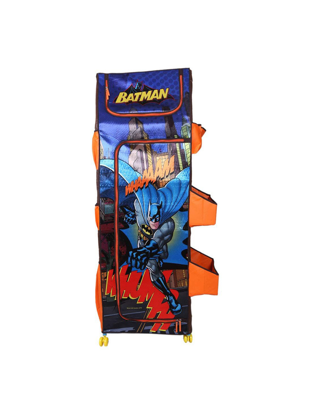 prettykrafts Blue Cartoon Characters Printed 5 Tier Foldable Wardrobe