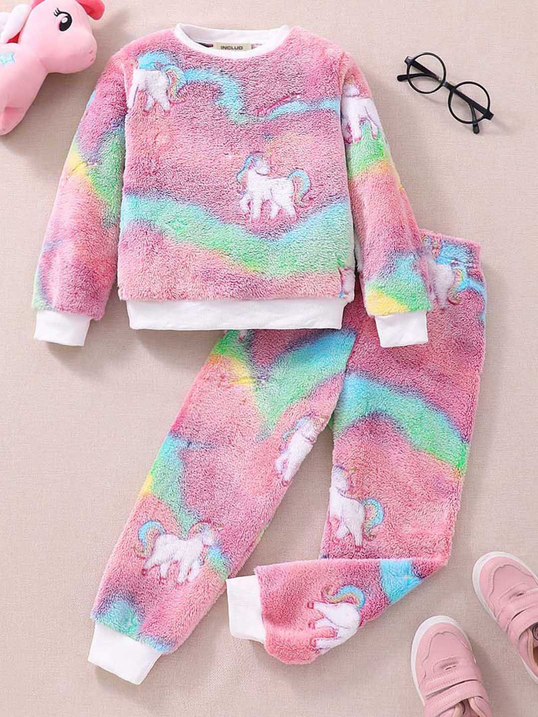 INCLUD Girls Self Design Clothing Set