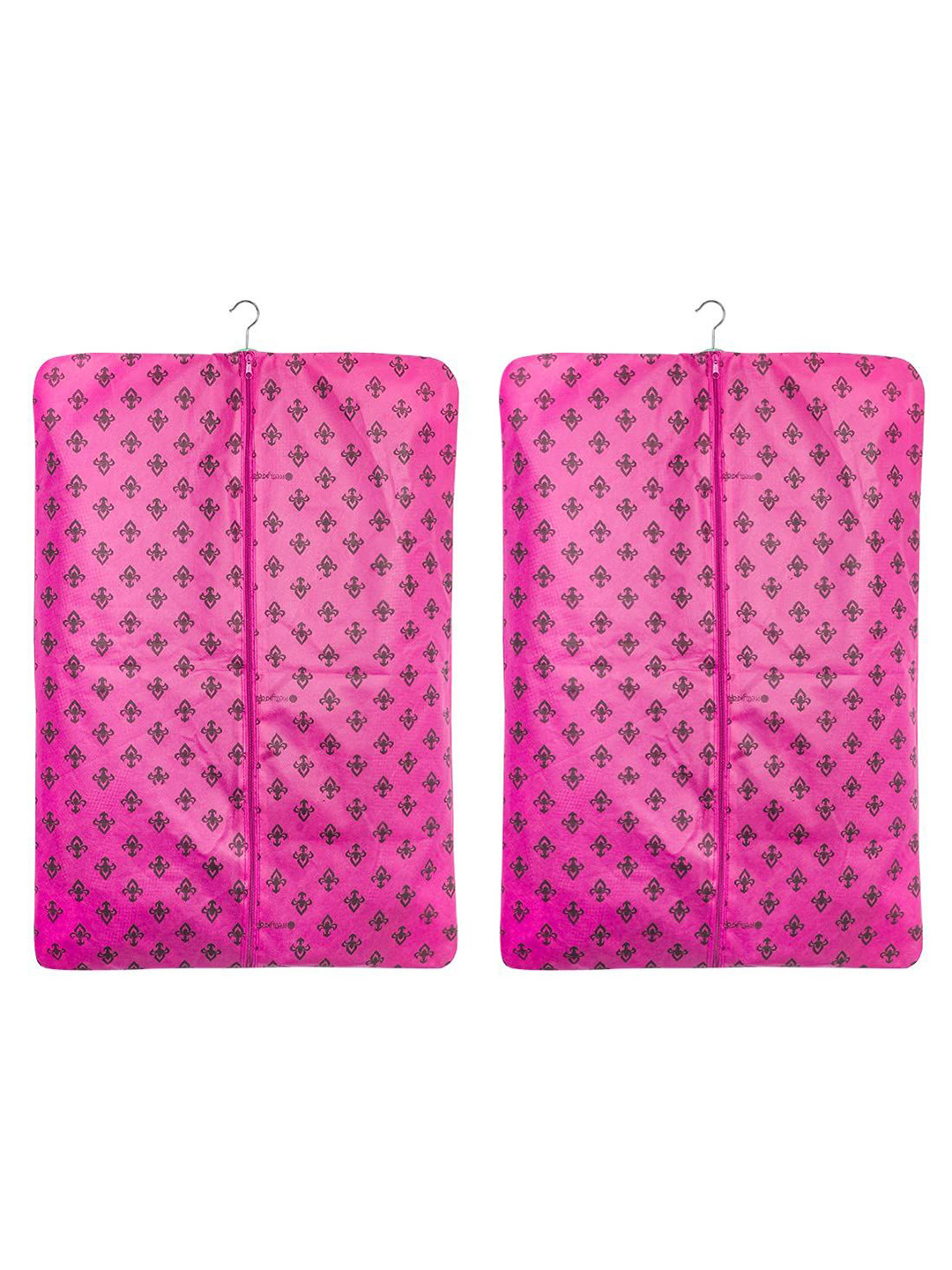 prettykrafts Pink 2 Pieces Printed Reusable Suit Organiser