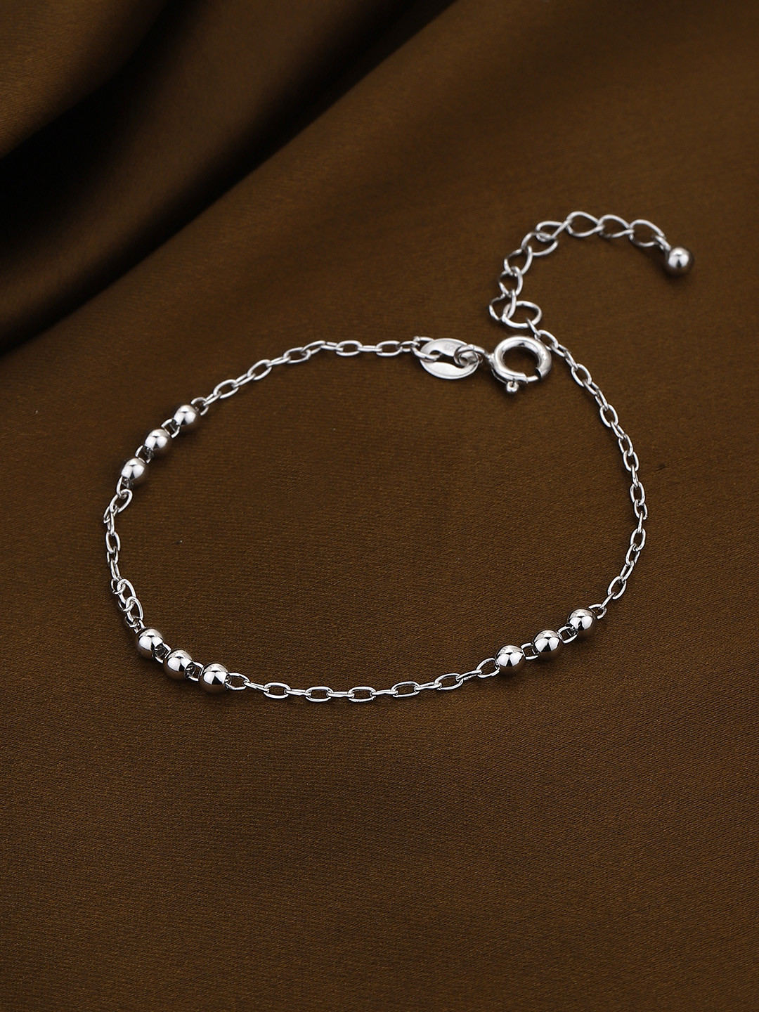 Sangria Rhodium-Plated 925 Sterling Silver Link Bracelet