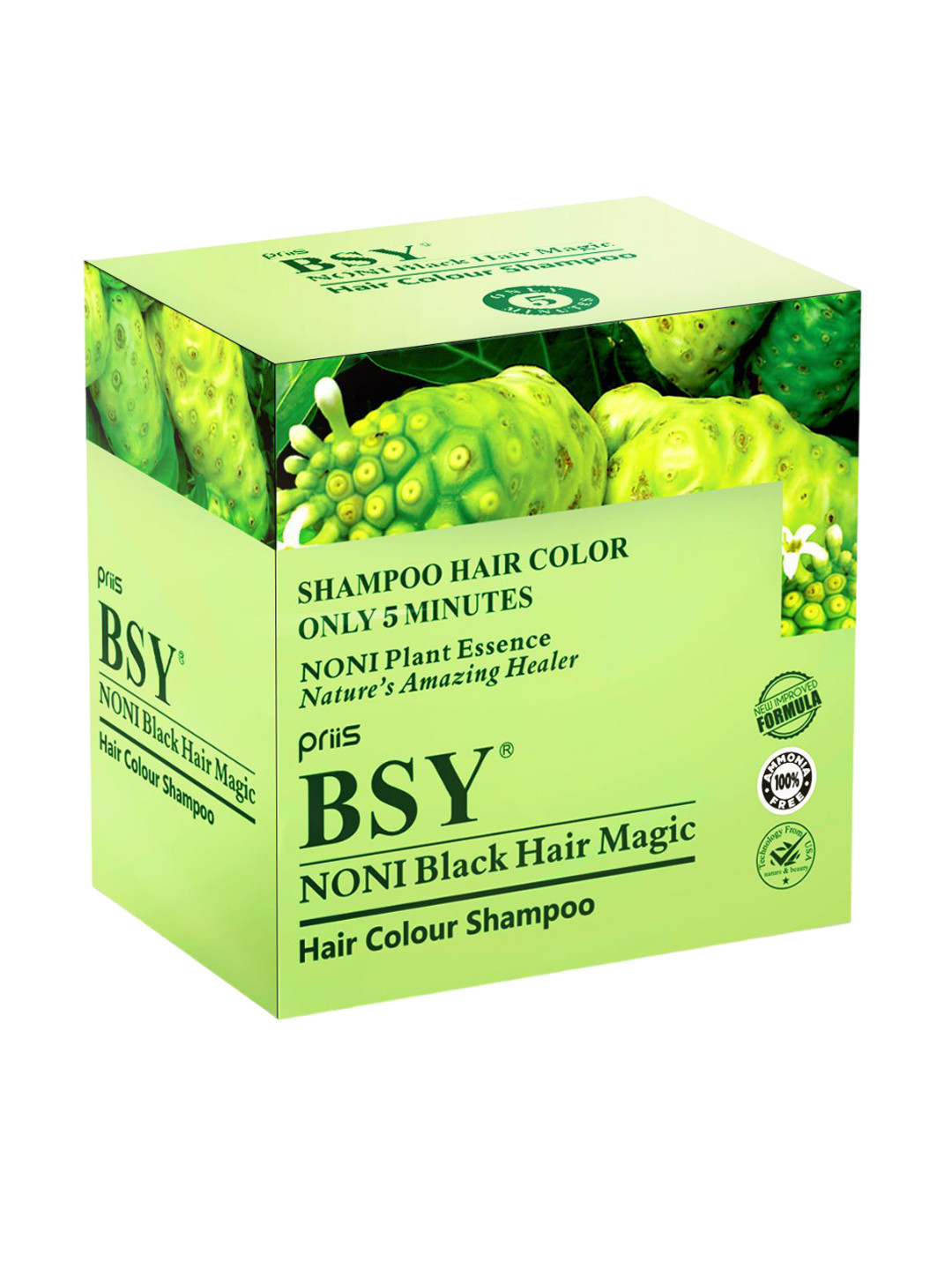 PRIIS BSY Noni Black Hair Magic Hair Color Shampoo - 20 ml Each