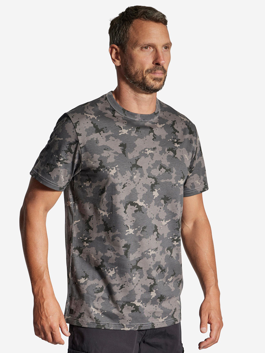 Decathlon Solognac - Men Dark Grey Robustness Wildlife and Bird Watching T-Shirt