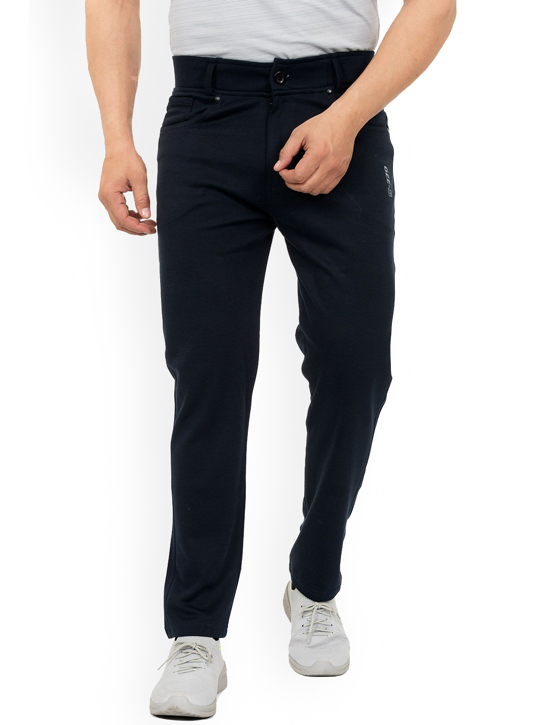 GEE 5  Men Solid Mid Rise Cotton Trousers