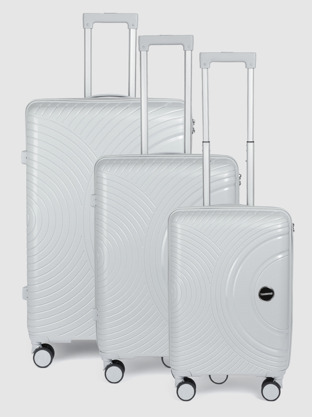 Teakwood Leathers 3Pcs Halfmoon Textured 360-Degree Rotation Hard-Sided Trolley Bags 191L