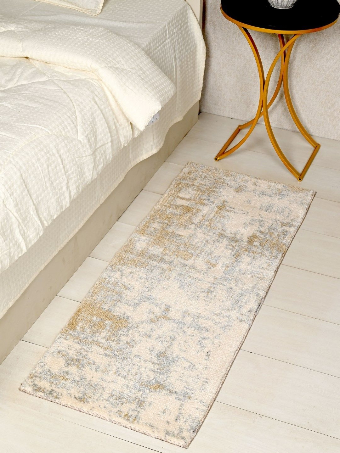 Saral Home Beige & Cream Colored Abstract Textured Floor Runner