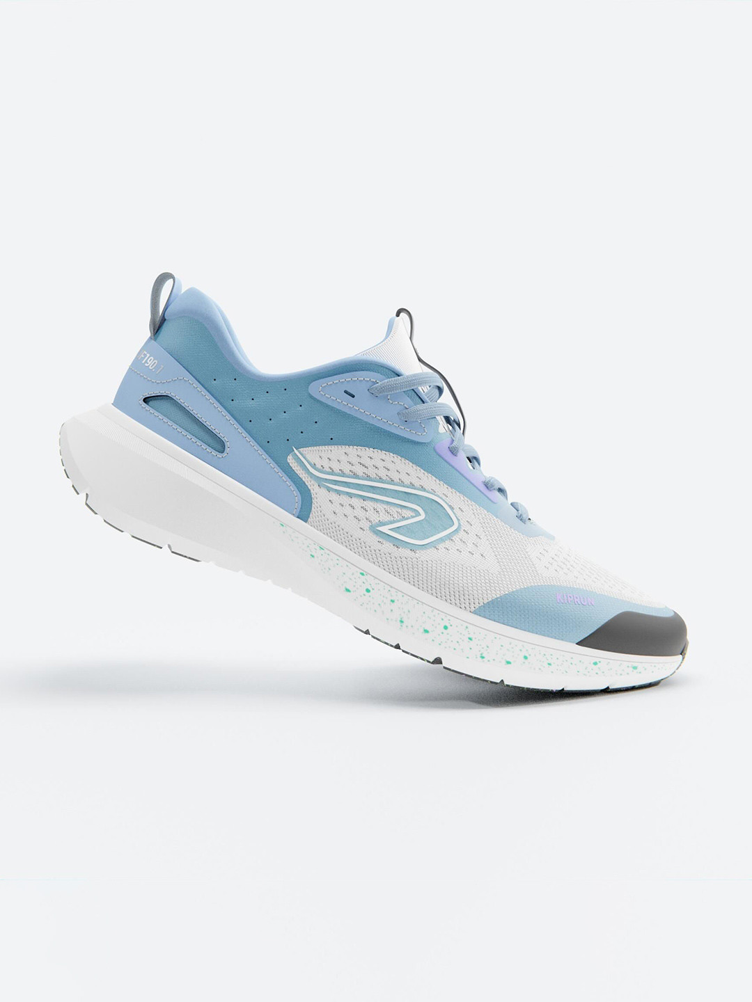 Decathlon KIPRUN - Men White & Light Blue Meshed Beginner Running Shoes