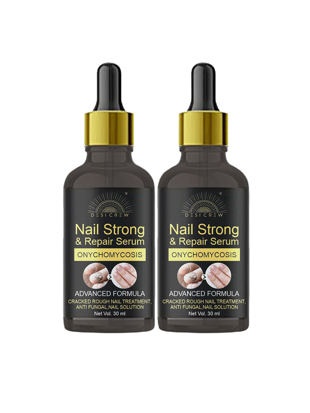Desi Crew Set of 2 Onychomycosis Nail Strong & Repair Serum - 30 ml Each