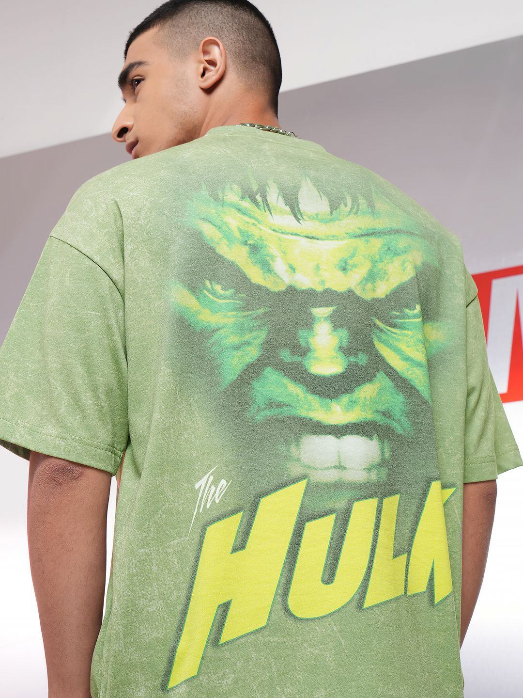 Highlander Marvel Men Hulk Round Neck Oversized Drop Shoulder Tshirt