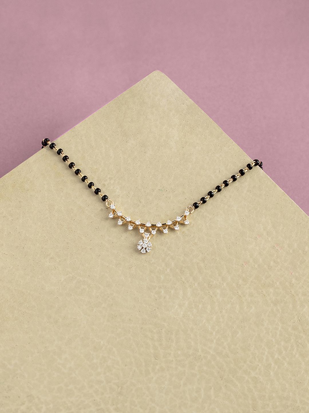 Mia by Tanishq 14KT Starlit Symphony Gold & Diamond Mangalsutra-4.506 g