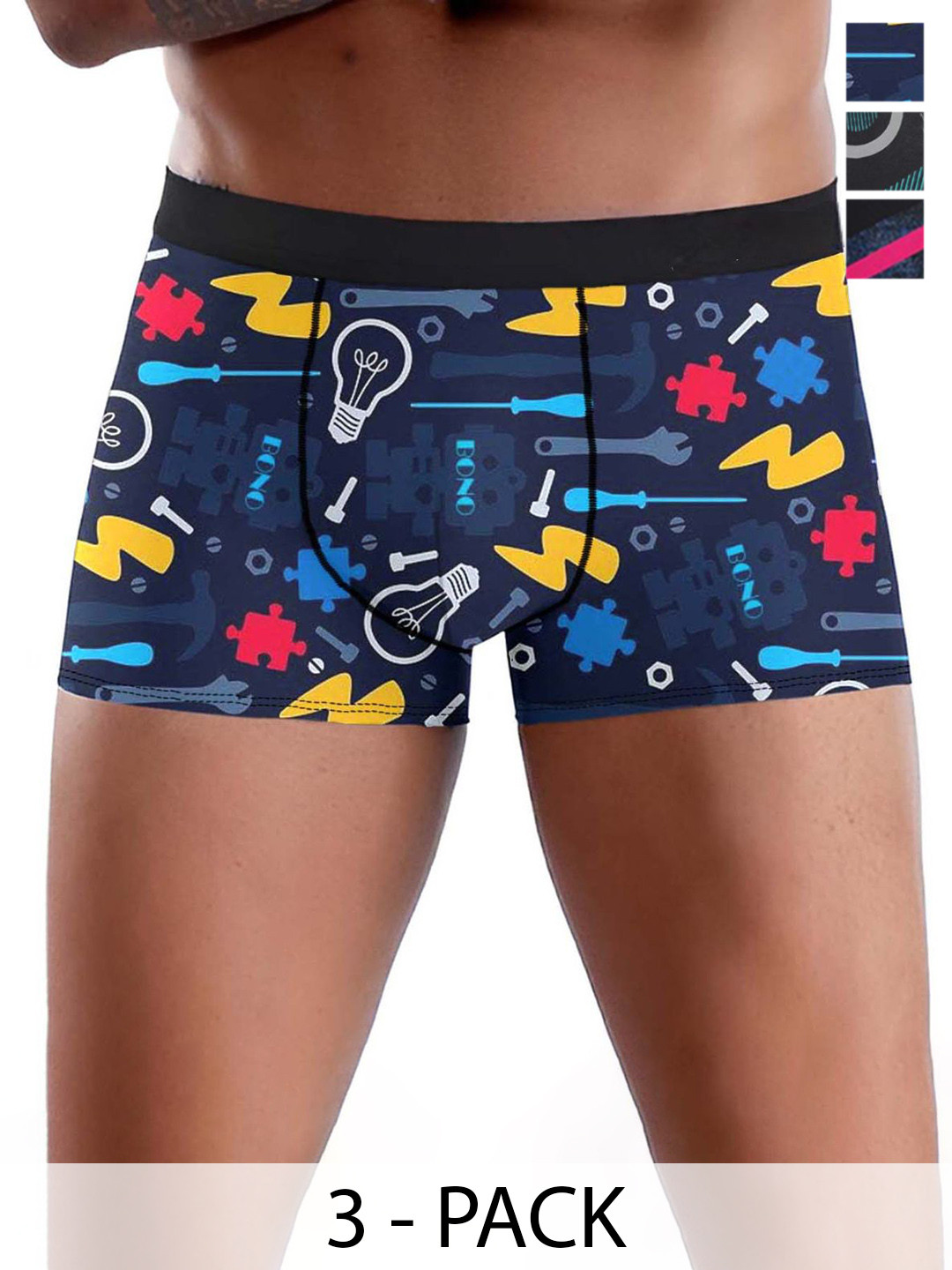 DISPENSER Pack Of 3 Men Printed Trunk Underwear V11-C5-C1-C2-L