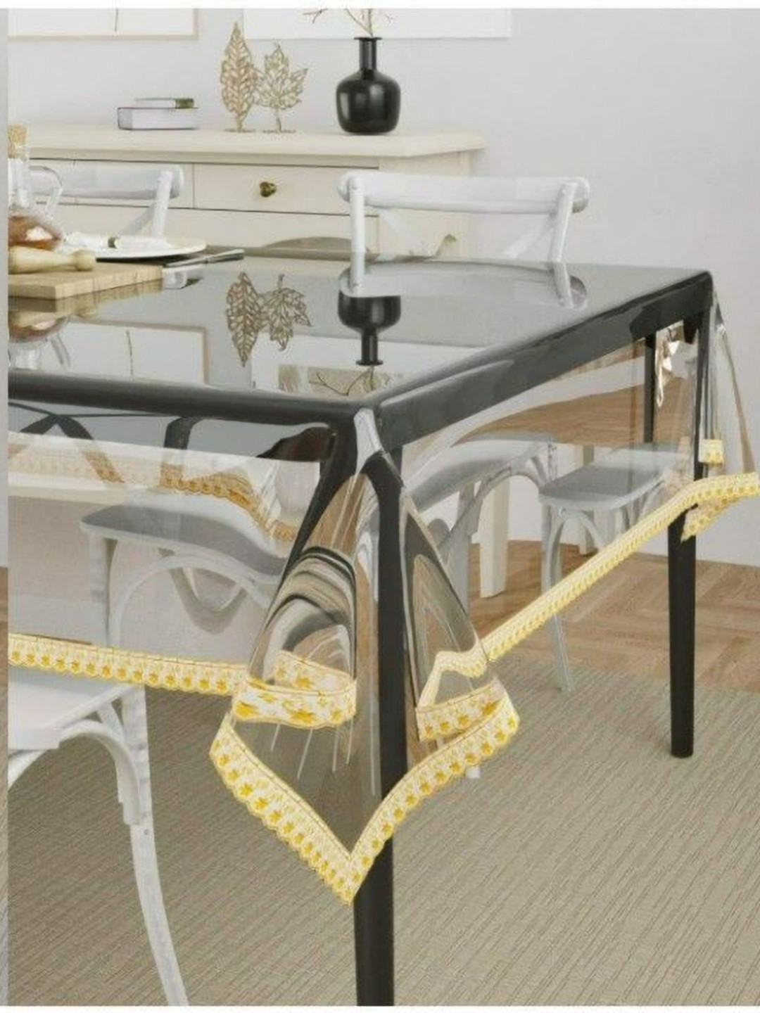 UrbanArts Gold Toned & Silver Toned 2 Pieces Waterproof 6 Seater Table Covers