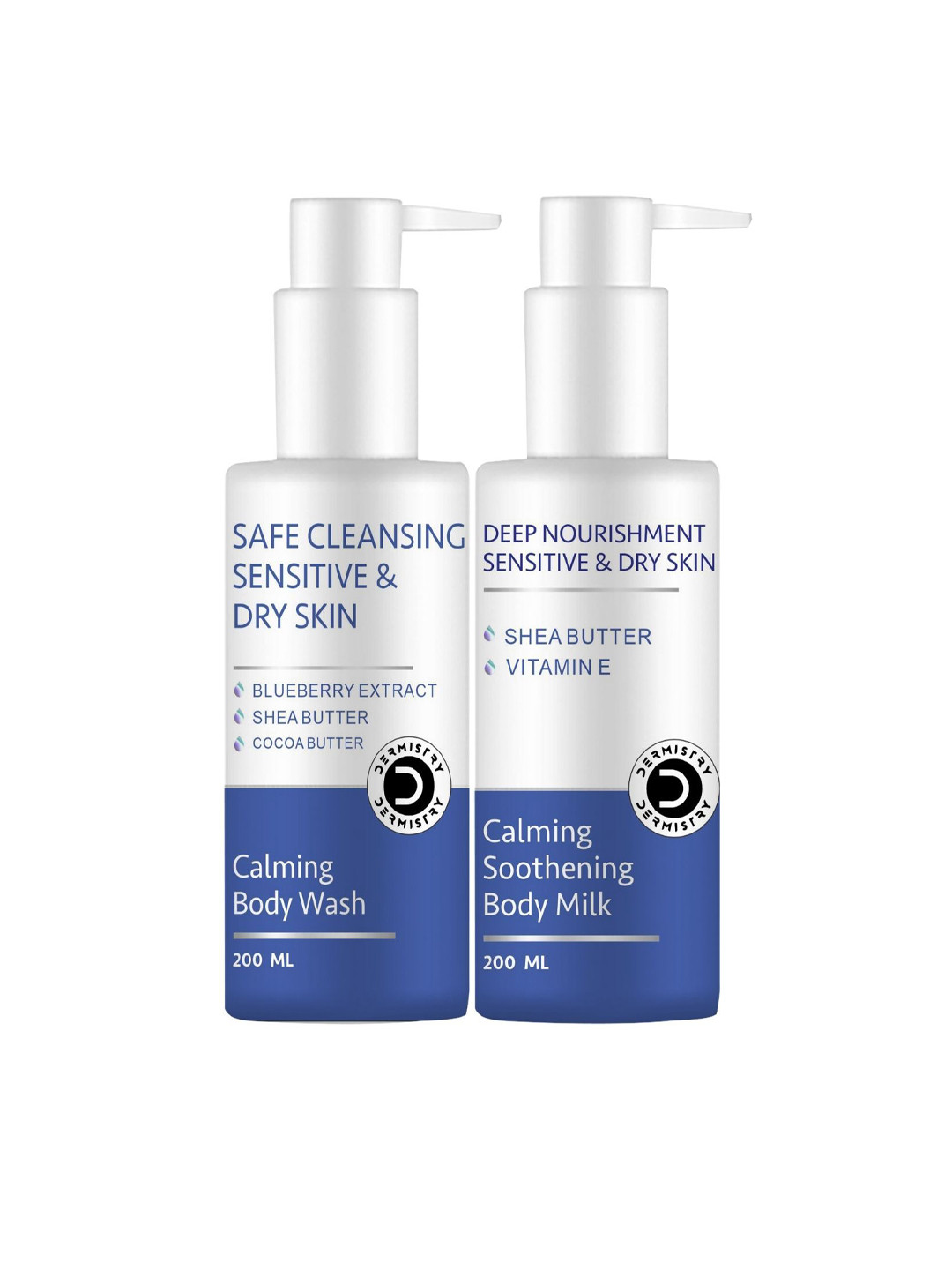 DERMISTRY Calming Body Wash  With Calming Soothening Body Milk - 200 ml Each