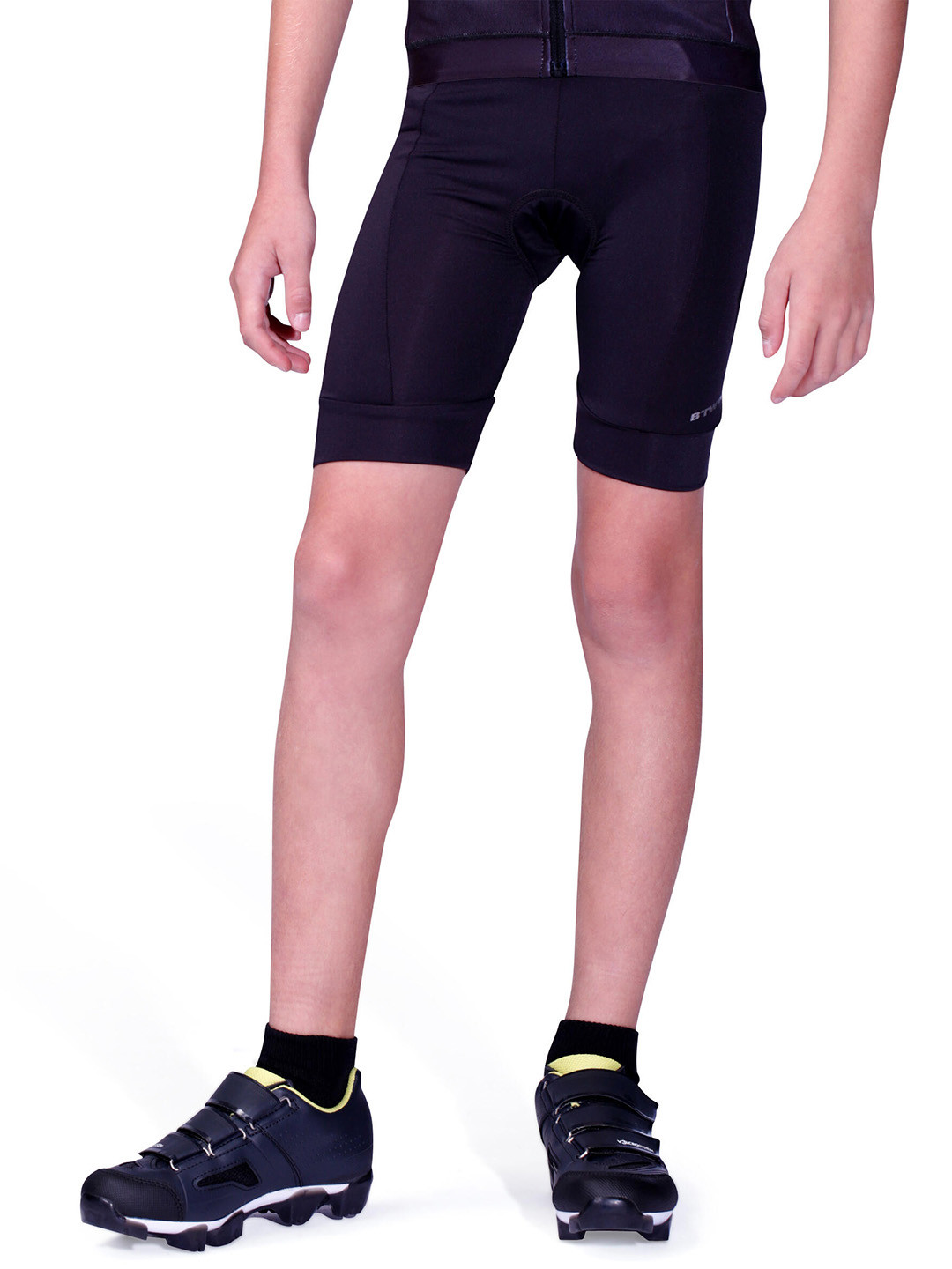 Decathlon  Kids Black Padded Mid-Rise Cycling Shorts
