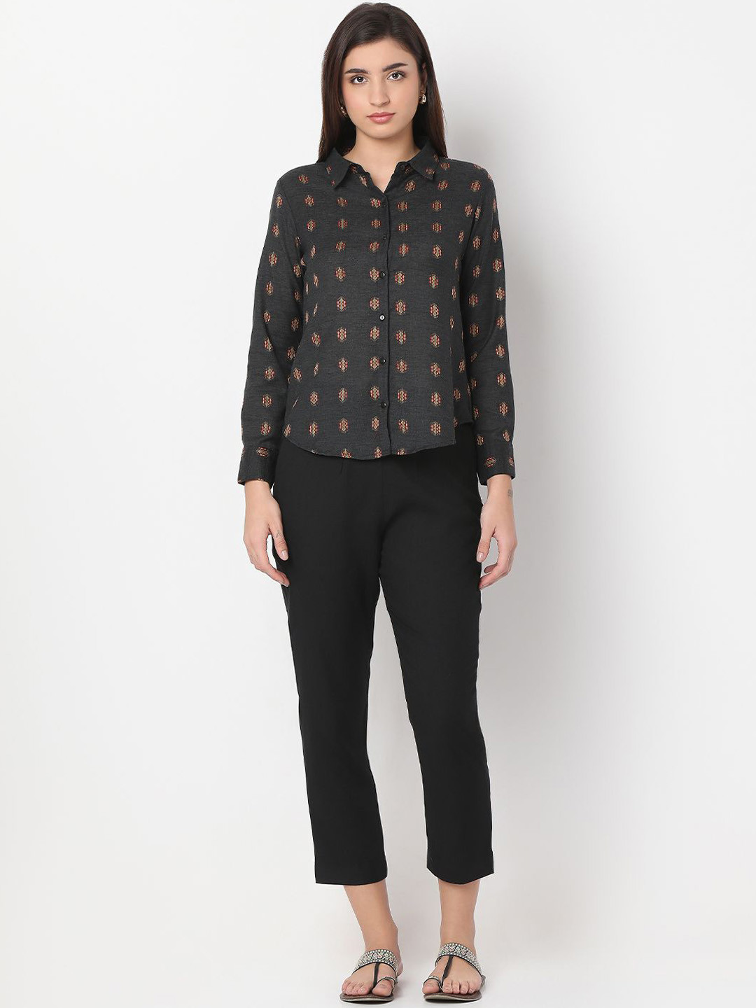 NOT SO PINK Woven Design Shirt Collar Long Sleeves Pure Cotton Shirt & Trouser