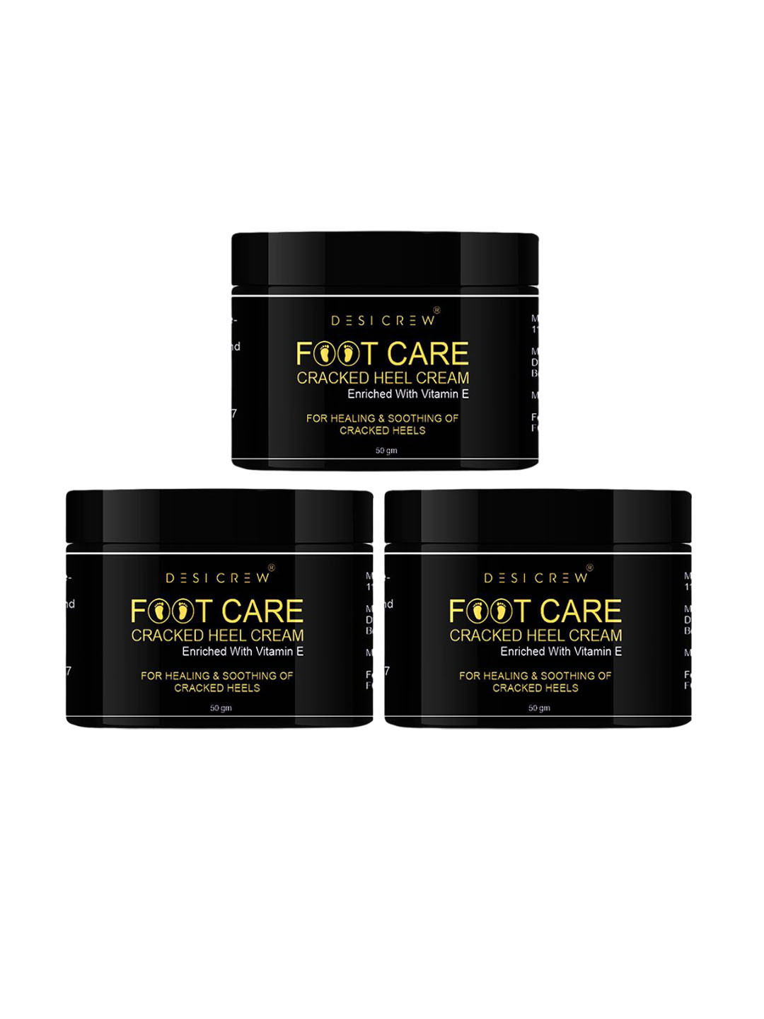 Desi Crew Set Of 3 Foot Care Cracked Heel Cream - 50 g Each