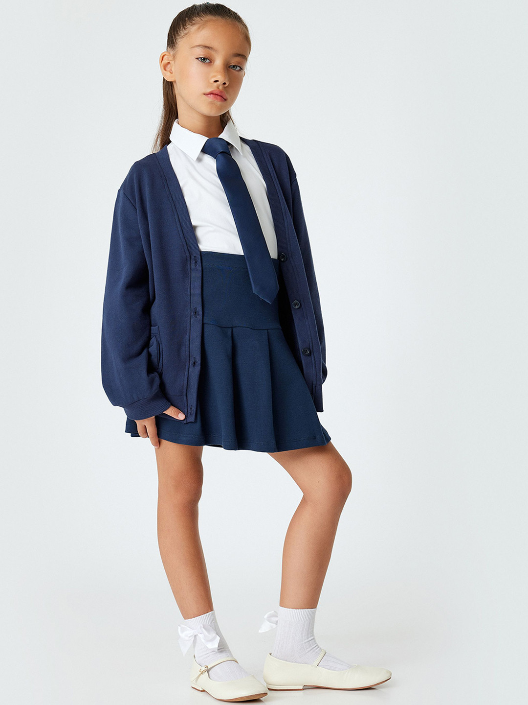 Koton Girls Solid Flared Above Knee Skirts