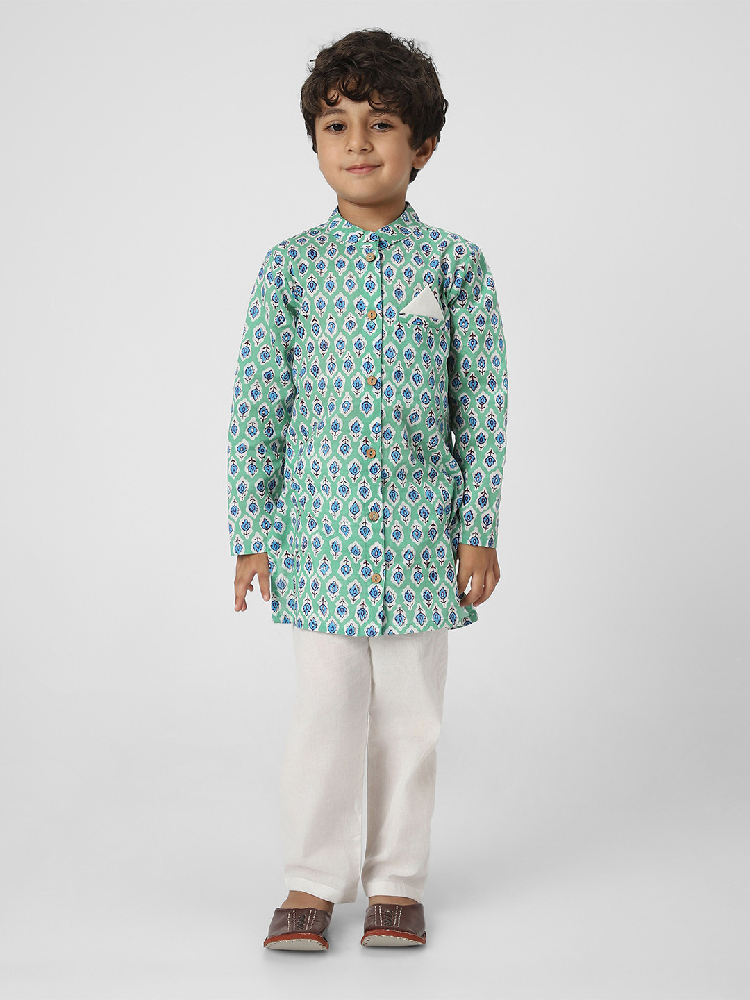 Nauti Nati Boys Cotton Printed Kurta Set