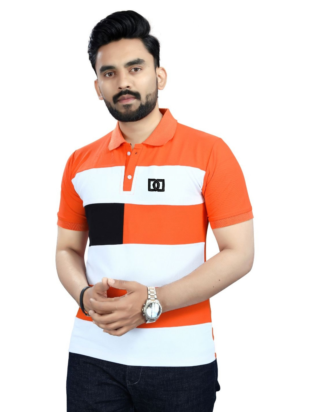 DYRECTDEALS Men Colourblocked Polo Collar T-shirt