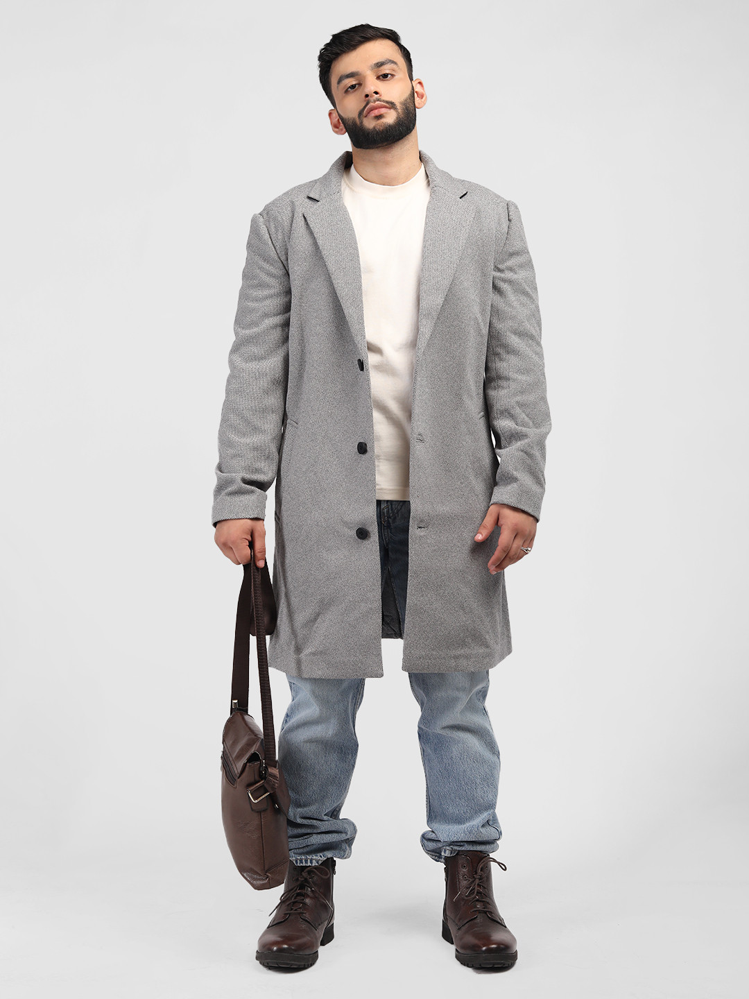 HONNETE Men Solid Knee Length Single-Breasted Trench coat
