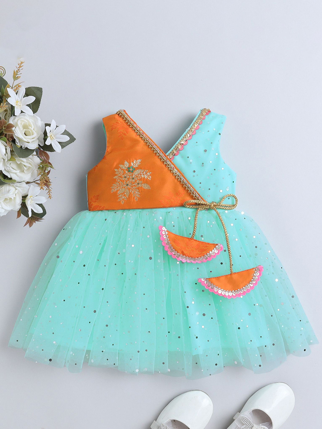 MANY FROCKS & Floral Net Fit & Flare Dress