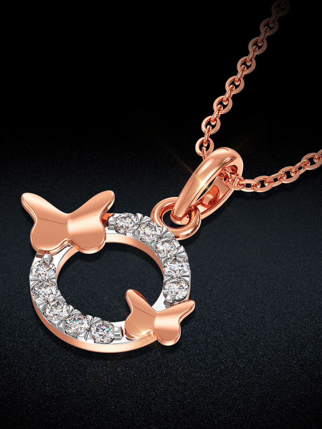 Joyalukkas 18KT Rose Gold Diamond Pendent