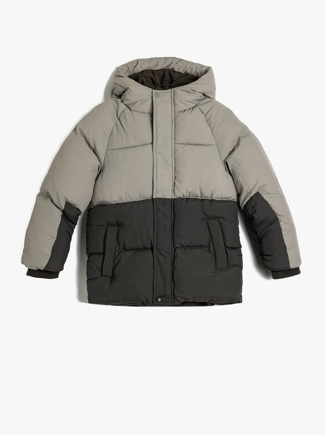 Koton Boys Hooded Colourblocked Polyamide Casual Padded Jacket