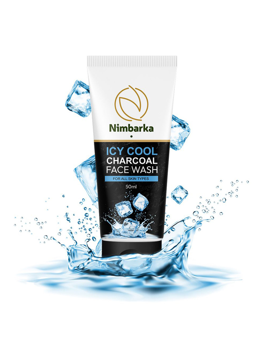 Nimbarka Icy Cool Charcoal Face Wash Refreshing & Detoxifying for All Skin Types - 50ml