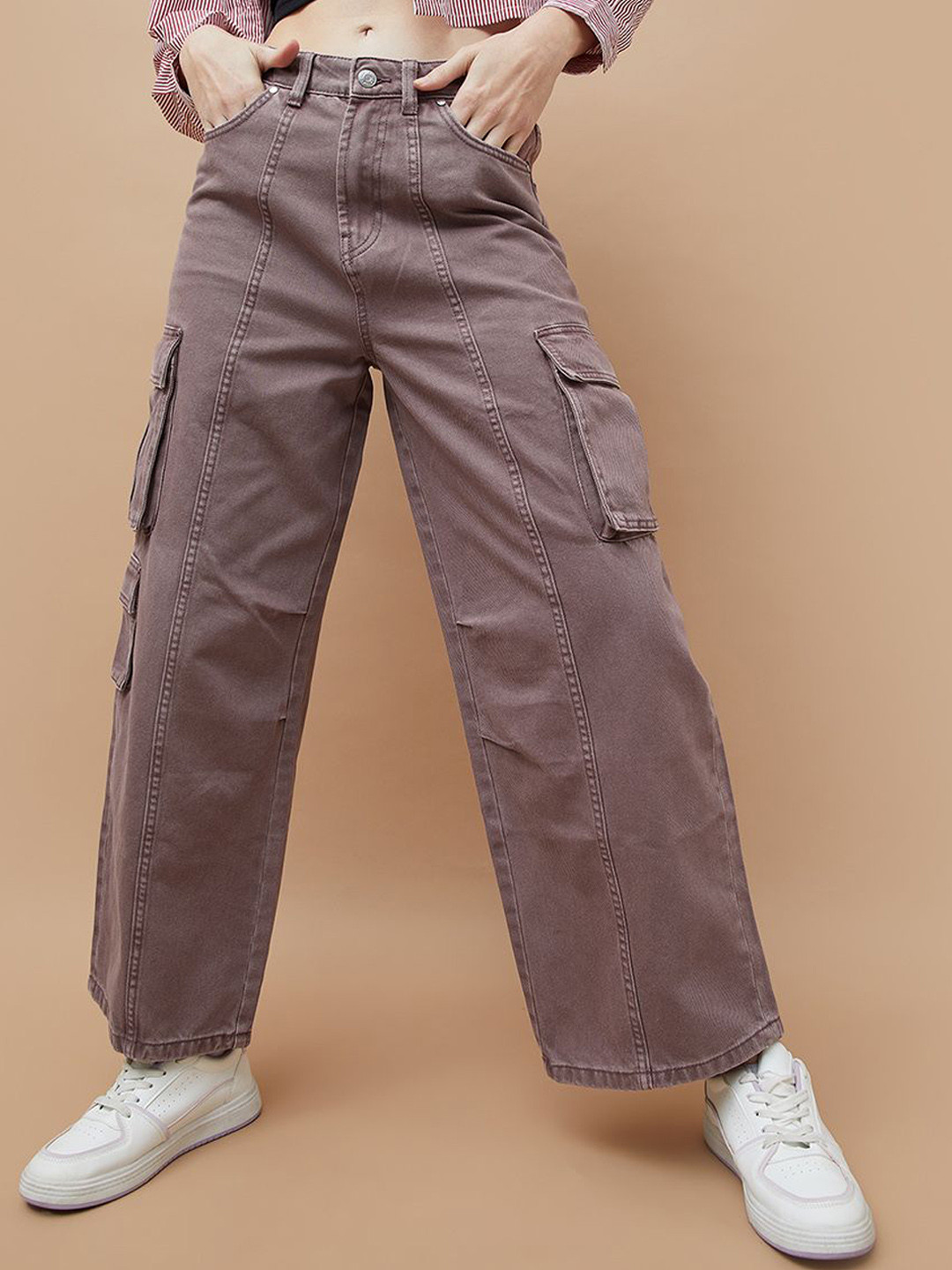 Ginger by Lifestyle Women Clean Look No Fade Wide Leg Jeans